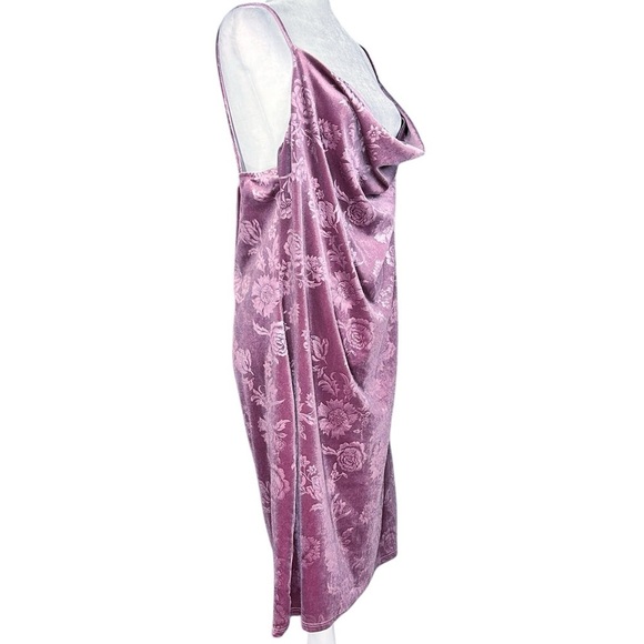 Y2K Charlotte Russe Dress 1X Velvet Burnout Fairy Coquette Girl Vintage Cowl - Picture 3 of 10
